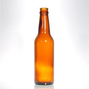 330ml Custom Amber Blue Green Glass Beer Bottles With Crown Cap For Soda Beverage